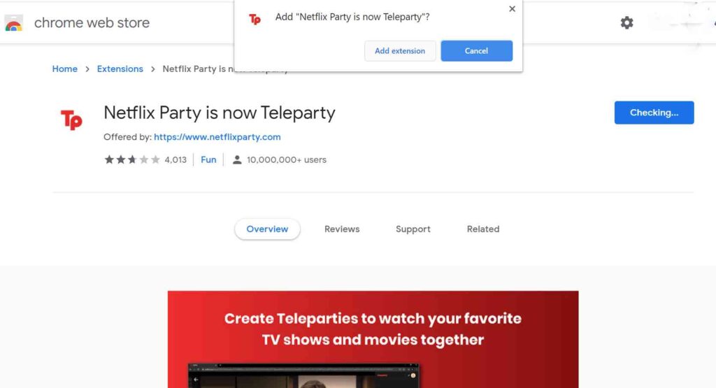 netflix party extension